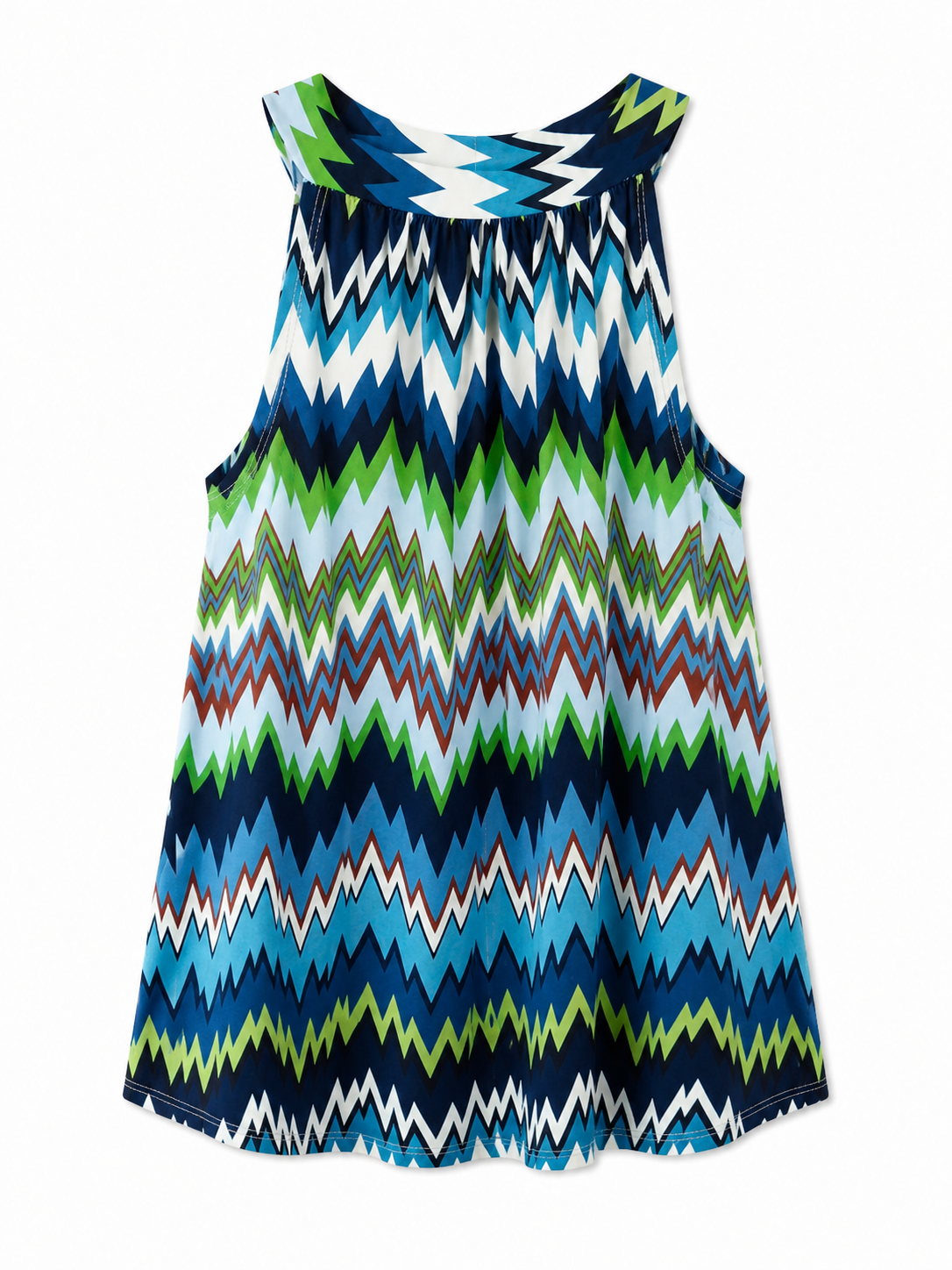 Oak Haltertop Zigzag Blauw - OAK Fashion Noordwolde