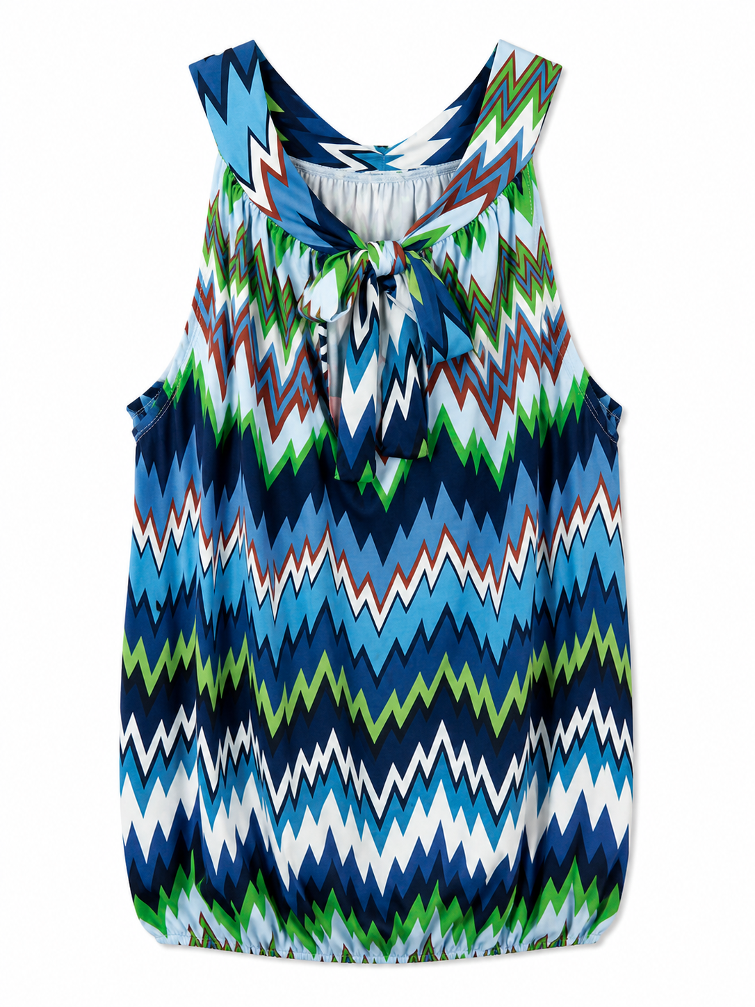 Oak Haltertop Zigzag Blauw - OAK Fashion Noordwolde