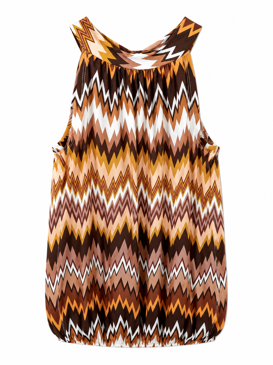 Oak Haltertop Zigzag Bruin - OAK Fashion Noordwolde