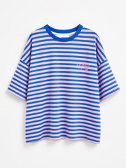 Oak T-shirt Streep La Dolce Vita Blauw - OAK Fashion Noordwolde