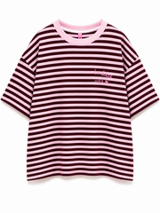 Oak T-shirt Streep La Dolce Vita Rood - OAK Fashion Noordwolde