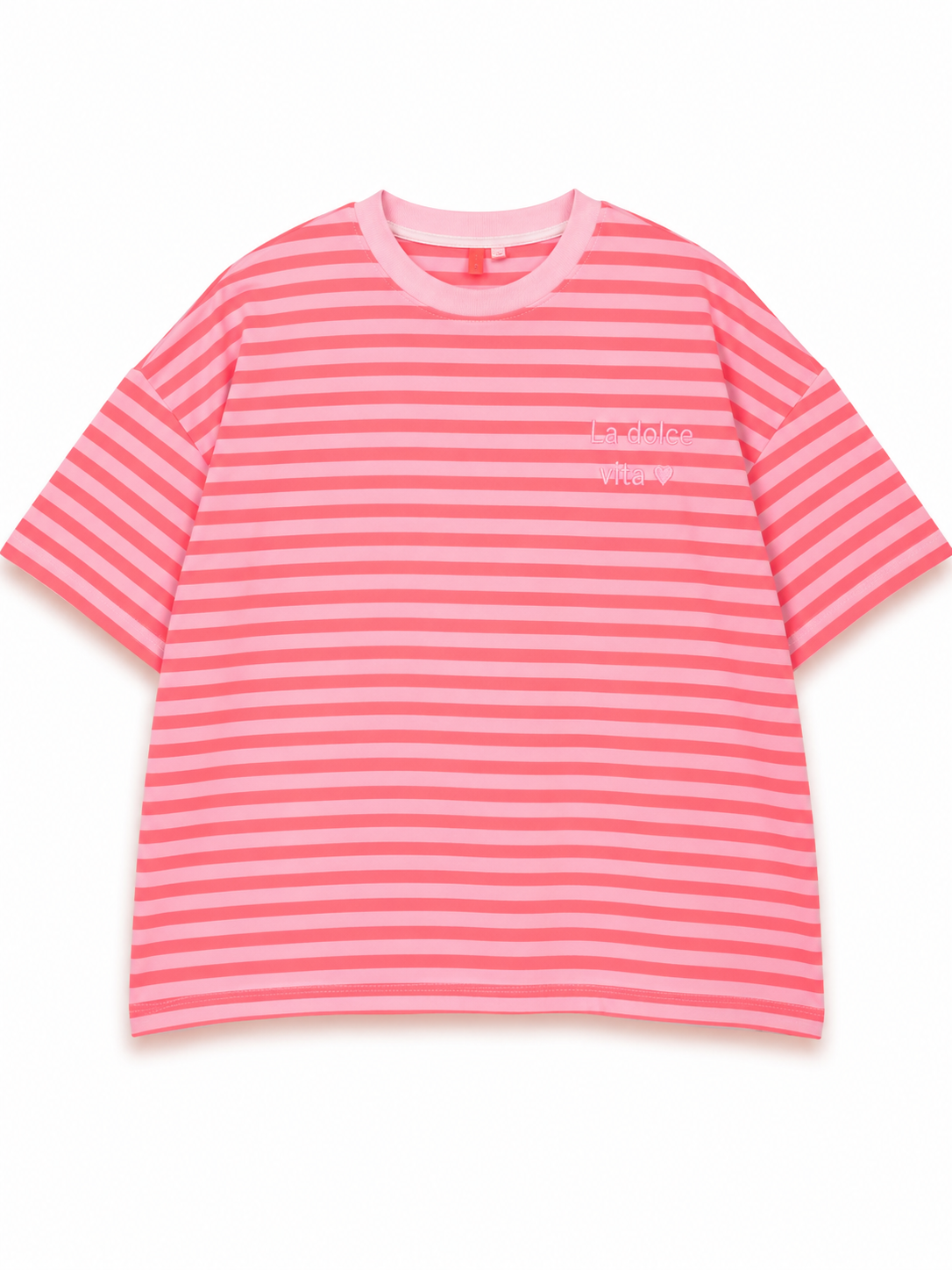 Oak T-shirt Streep La Dolce Vita Oranje - OAK Fashion Noordwolde
