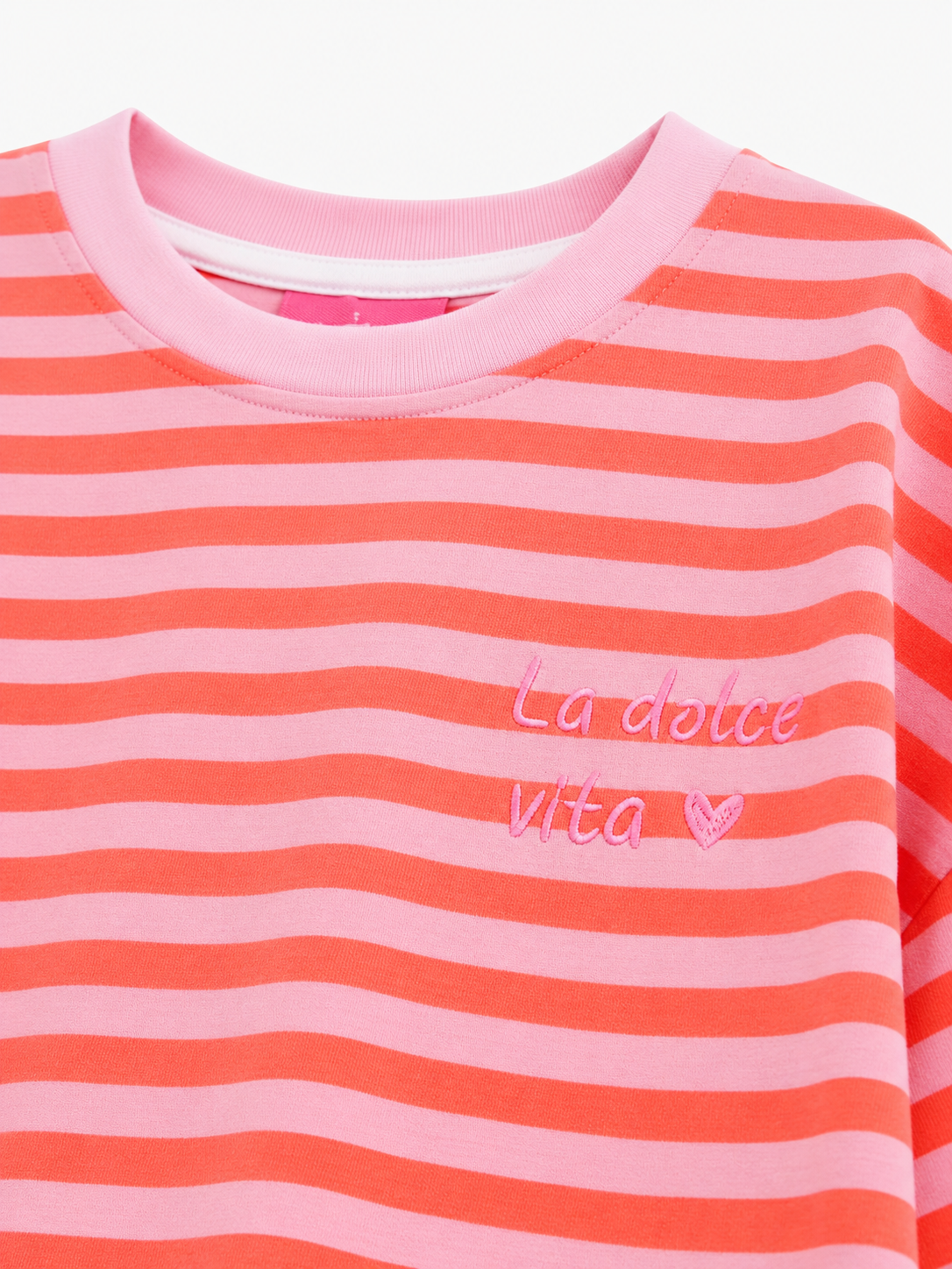 Oak T-shirt Streep La Dolce Vita Oranje - OAK Fashion Noordwolde