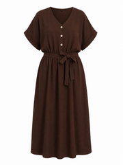 Oak Maxidress Bruin Bruin - OAK Fashion Noordwolde