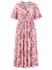 Oak Maxidress Curve Roos Multi Color - OAK Fashion Noordwolde