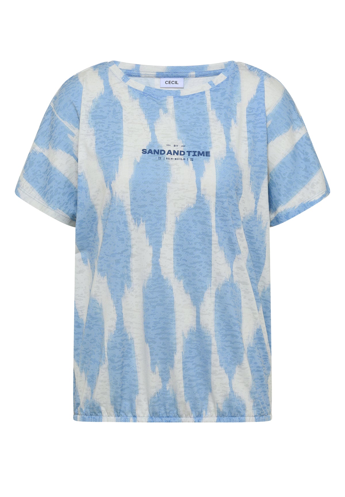 Cecil Top Burnout shirt Blauw - OAK Fashion Noordwolde
