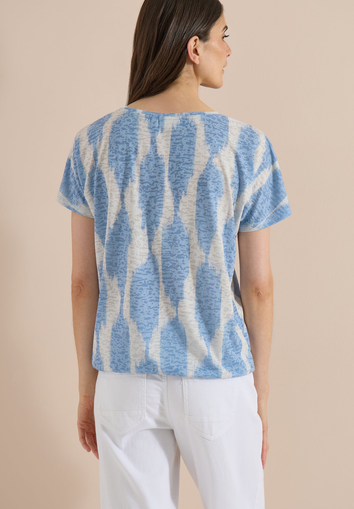 Cecil Top Burnout shirt Blauw - OAK Fashion Noordwolde