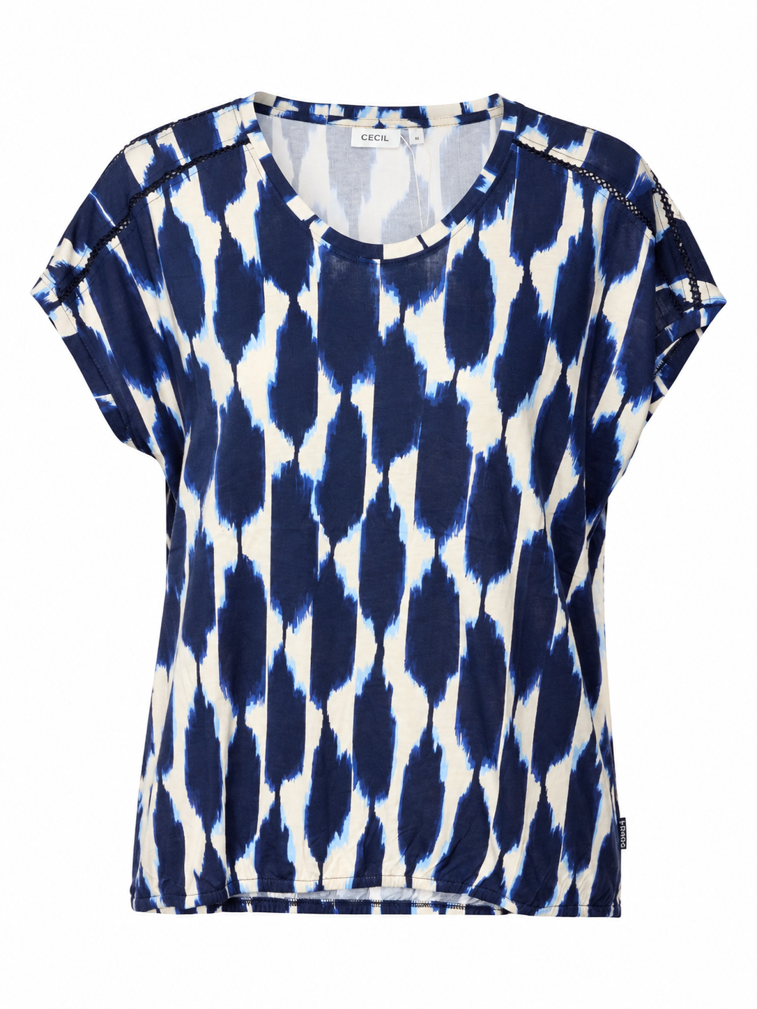 Cecil Cecil Top Lace Shoulder Blauw - OAK Fashion Noordwolde