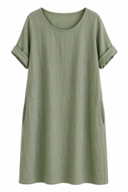 Oak Linnen Jurk Lino Bright Green - OAK Fashion Noordwolde