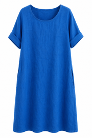 Oak Linnen Jurk Lino Blauw - OAK Fashion Noordwolde