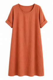 Oak Linnen Jurk Lino bronze - OAK Fashion Noordwolde