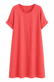 Oak Linnen Jurk Lino Rood - OAK Fashion Noordwolde
