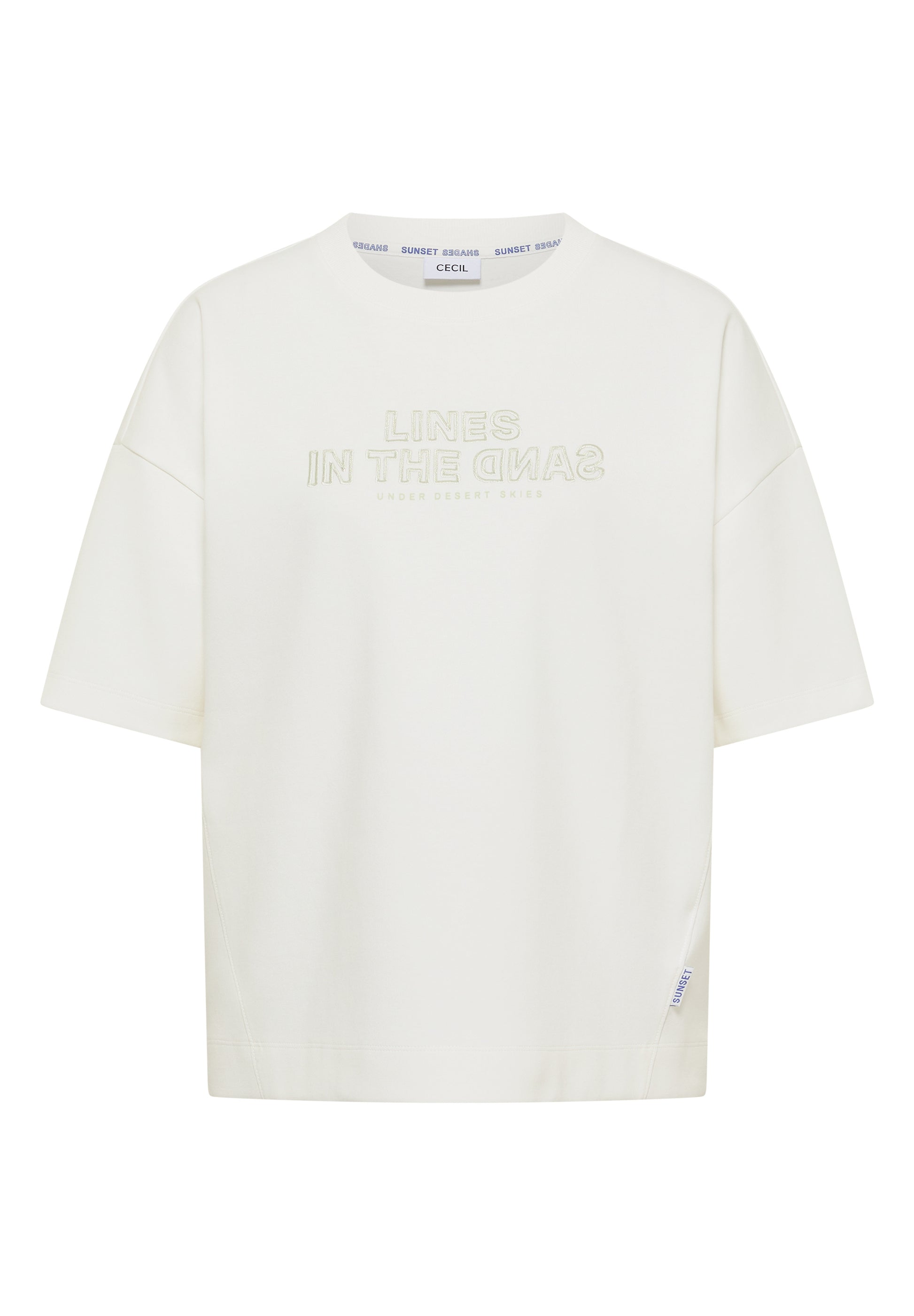 Cecil Sweatshirt Lines Wit - OAK Fashion Noordwolde