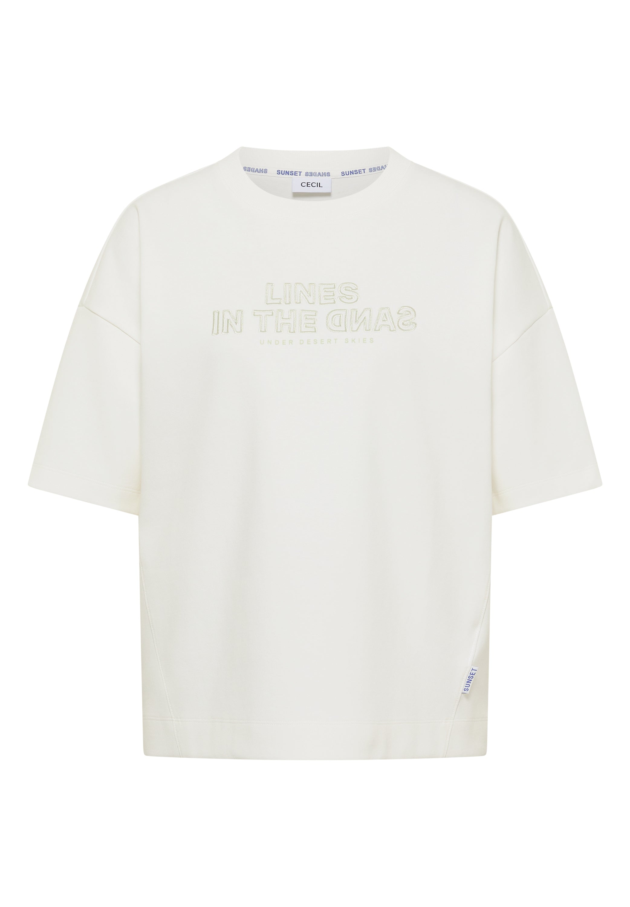 Cecil Sweatshirt Lines Wit - OAK Fashion Noordwolde