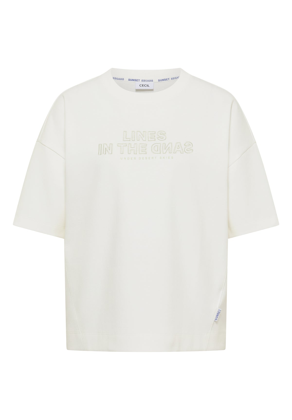 Cecil Sweatshirt Lines Wit - OAK Fashion Noordwolde