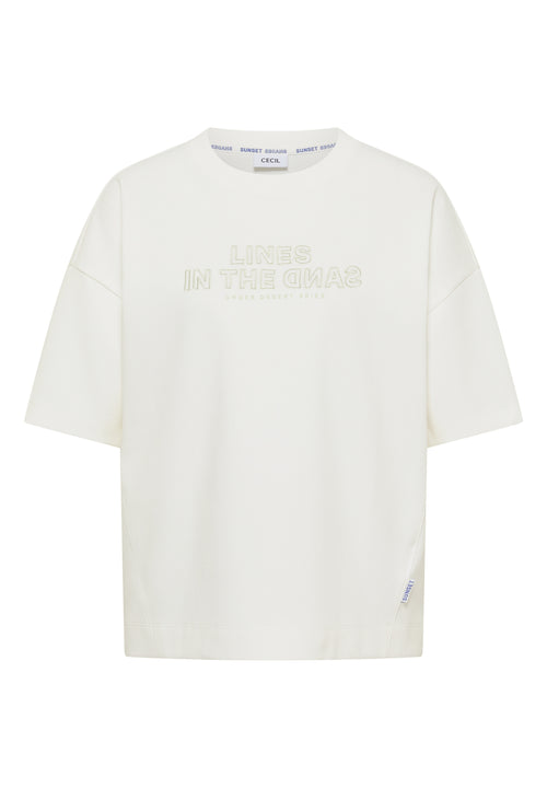 Cecil Sweatshirt Lines Wit - OAK Fashion Noordwolde
