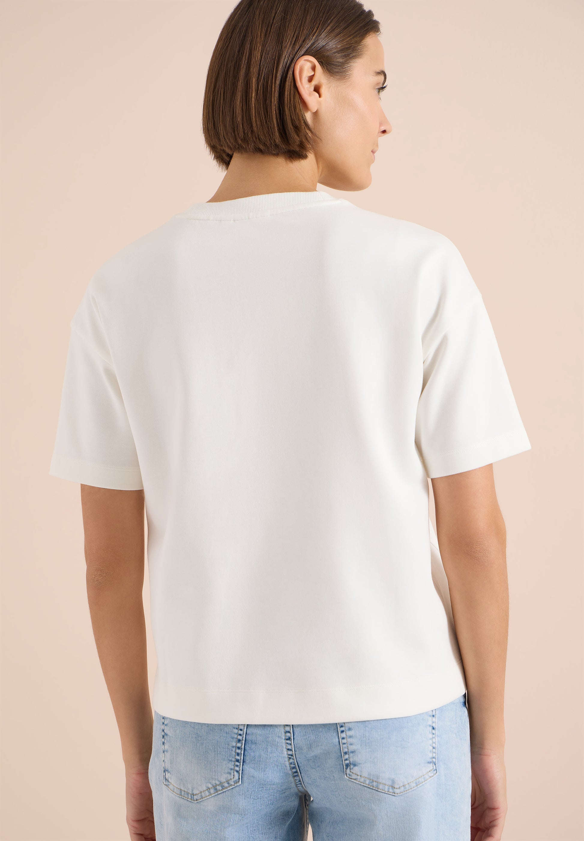 Cecil Sweatshirt Lines Wit - OAK Fashion Noordwolde