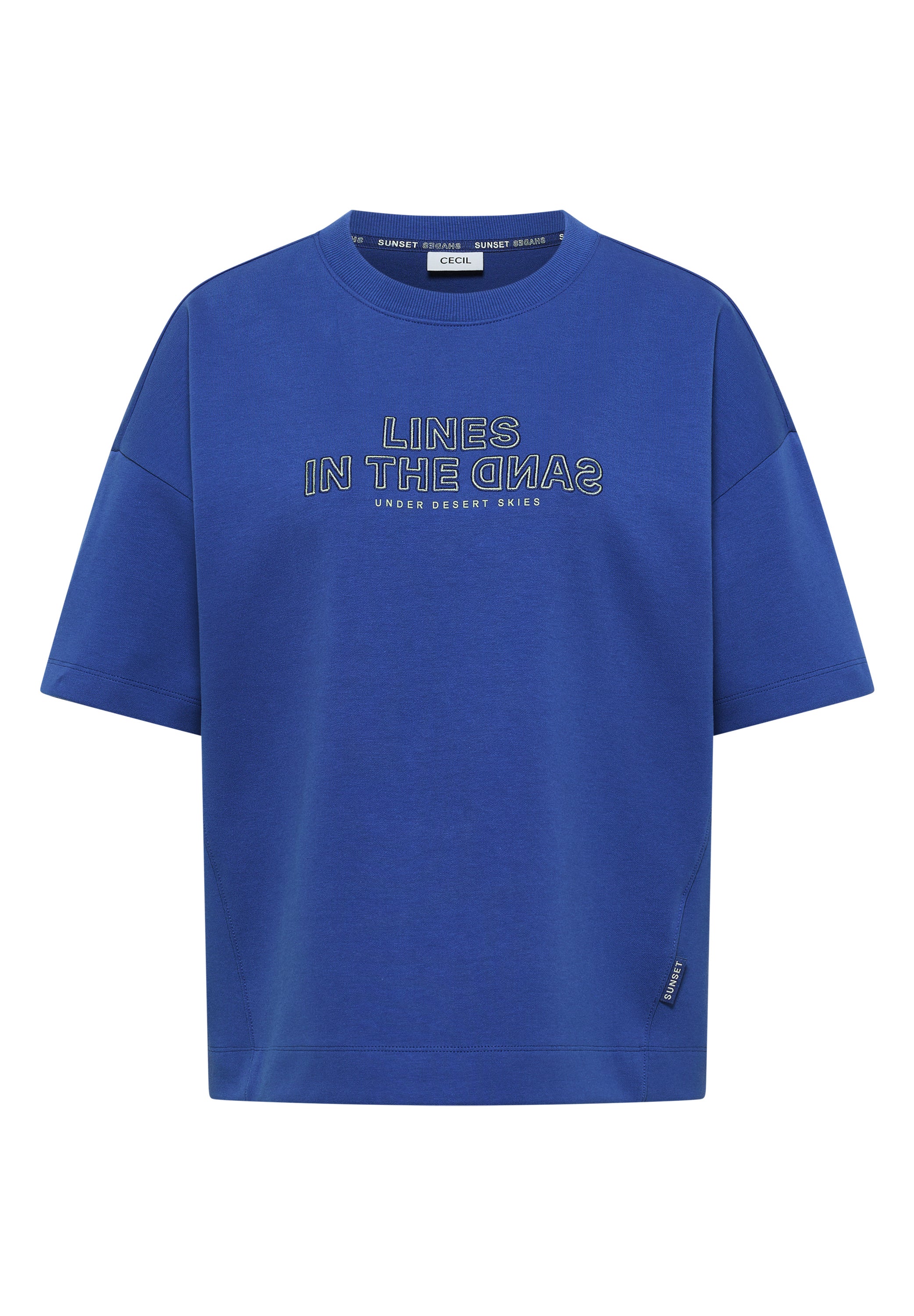 Cecil Sweatshirt Lines Blauw - OAK Fashion Noordwolde