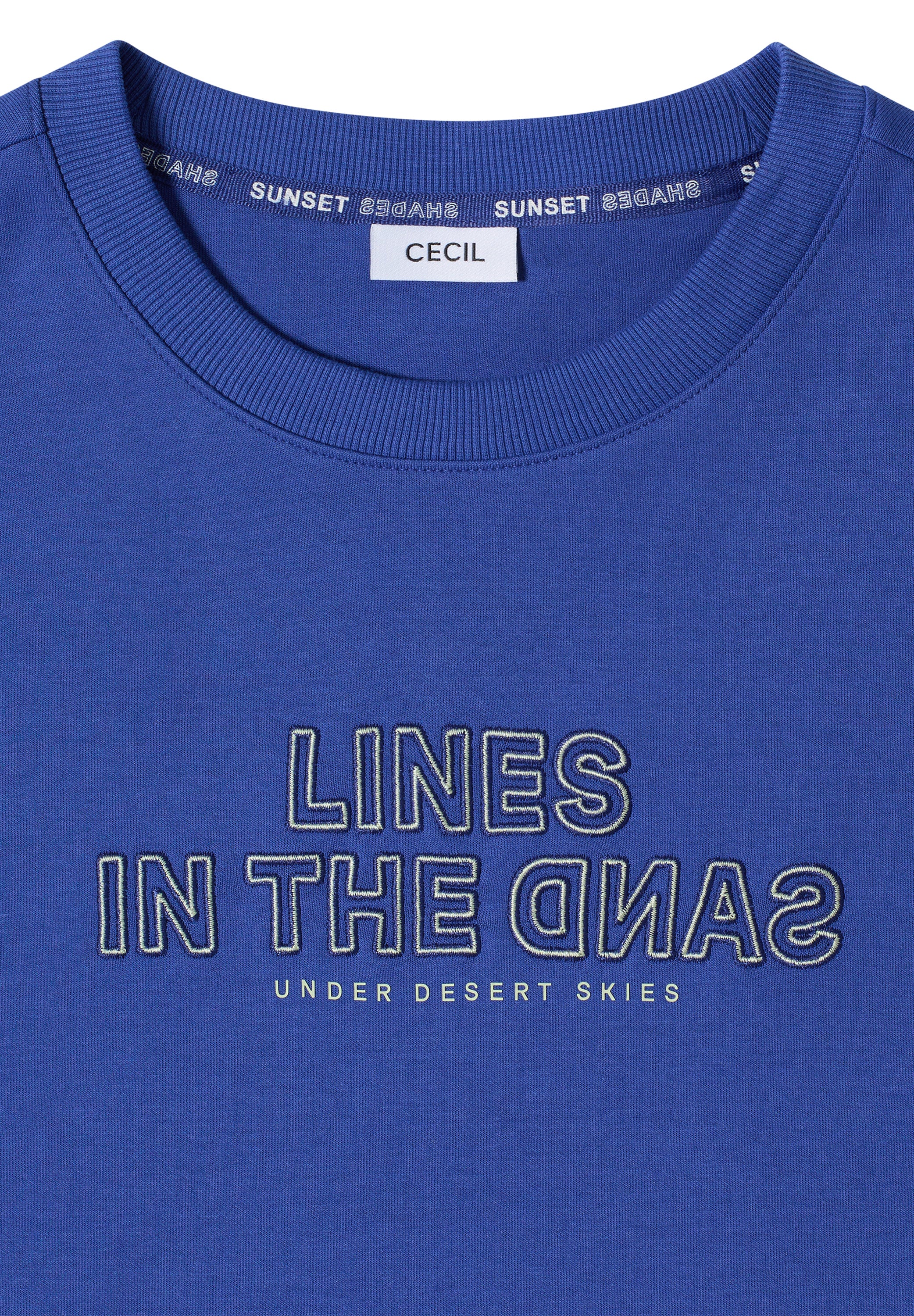 Cecil Sweatshirt Lines Blauw - OAK Fashion Noordwolde