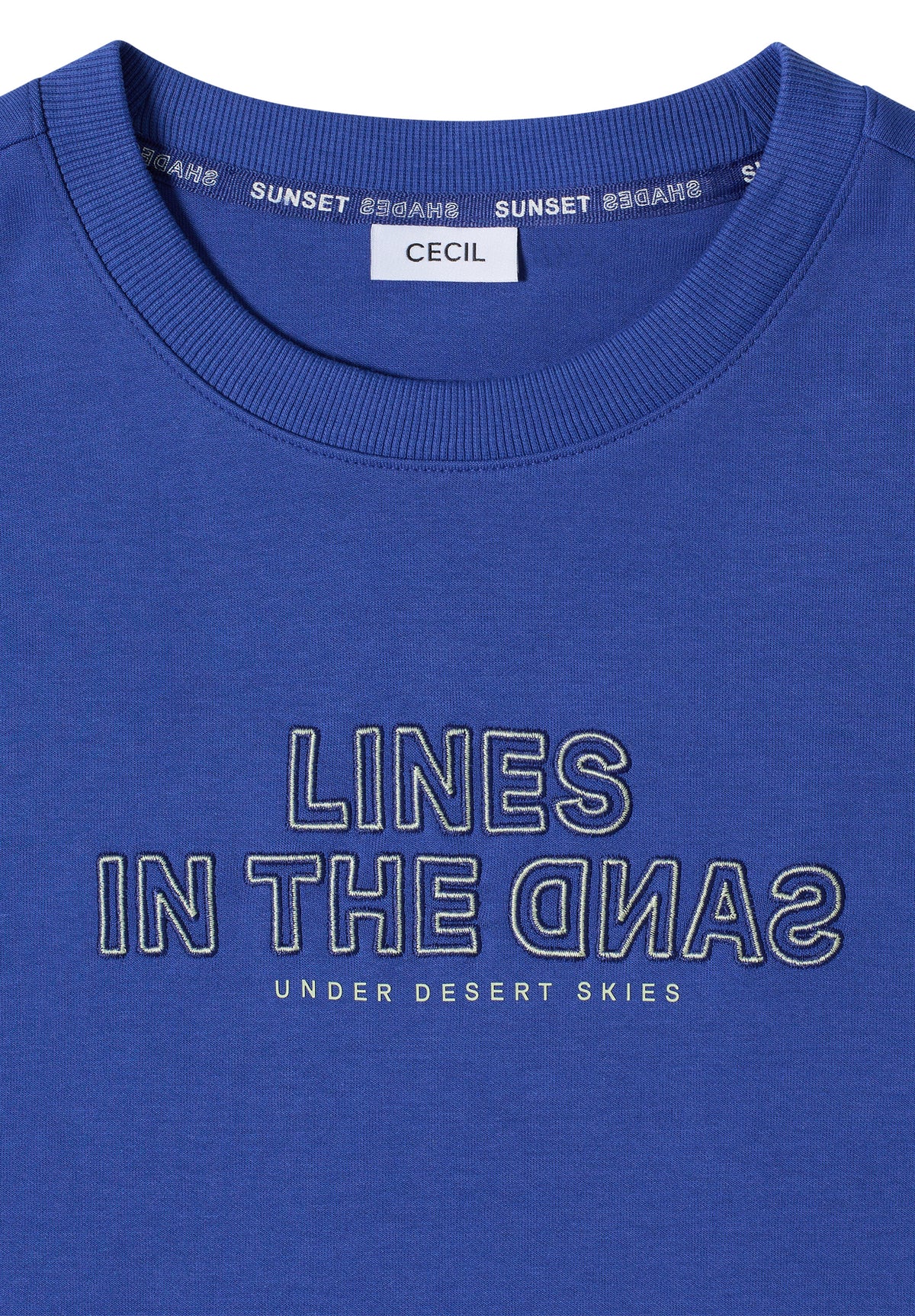 Cecil Sweatshirt Lines Blauw - OAK Fashion Noordwolde