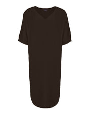 Fos Amsterdam Linnen Jurk Linde Brown - OAK Fashion Noordwolde