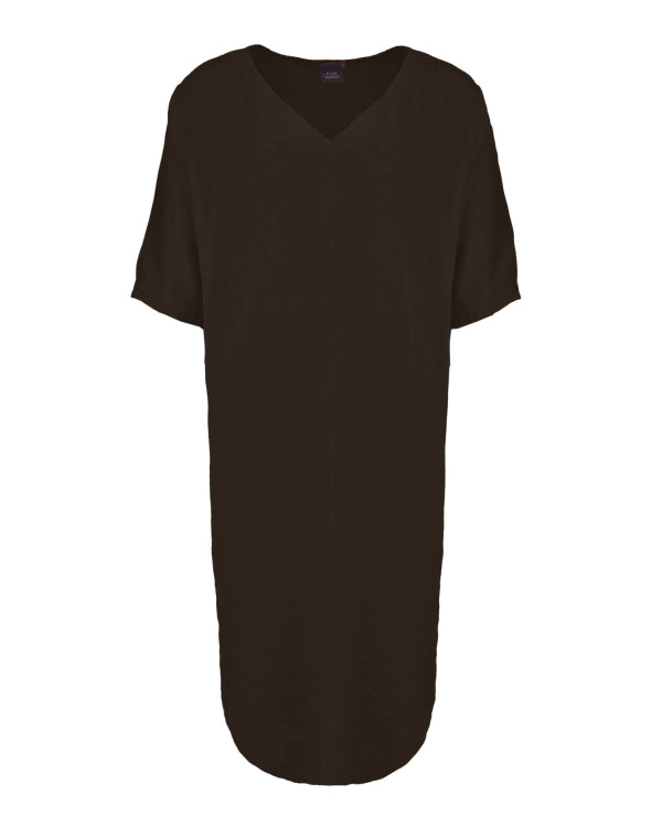 Fos Amsterdam Linnen Jurk Linde Brown - OAK Fashion Noordwolde