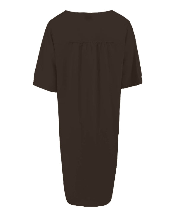 Fos Amsterdam Linnen Jurk Linde Brown - OAK Fashion Noordwolde