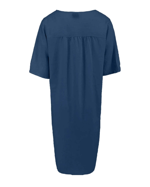Fos Amsterdam Linnen Jurk Linde Blauw - OAK Fashion Noordwolde