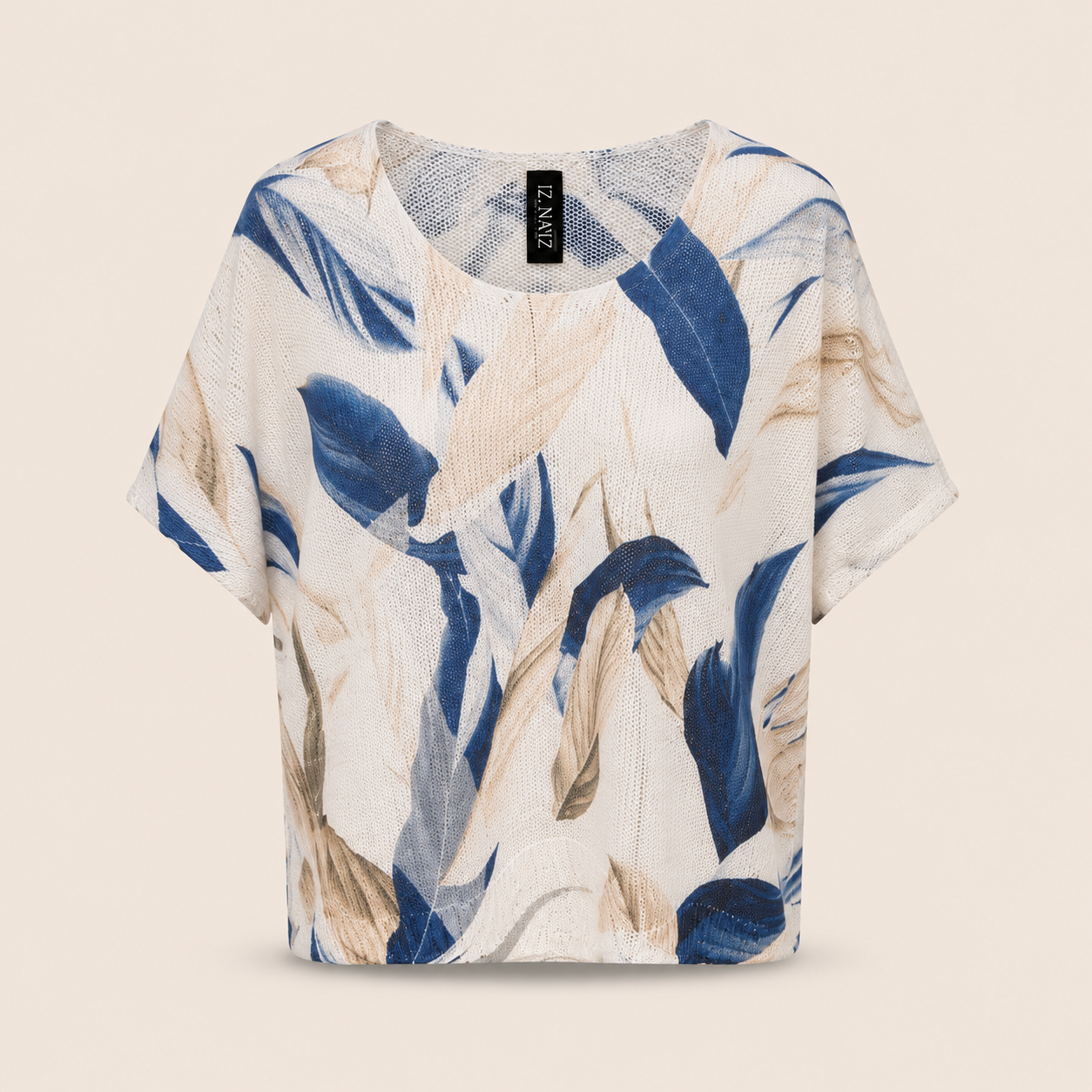 Iz Naiz Top Leaf Blauw - OAK Fashion Noordwolde