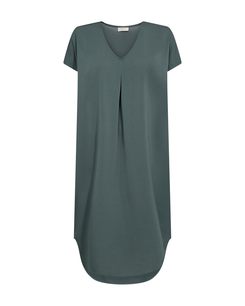 Freequent Jurk Floi Solid Groen - OAK Fashion Noordwolde