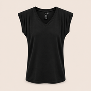 Iz Naiz Top Plooi Zwart - OAK Fashion Noordwolde