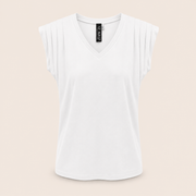 Iz Naiz Top Plooi Wit - OAK Fashion Noordwolde