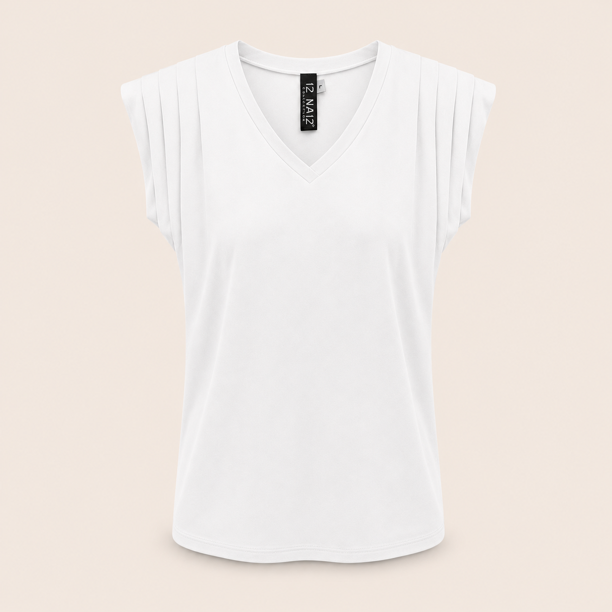 Iz Naiz Top Plooi Wit - OAK Fashion Noordwolde