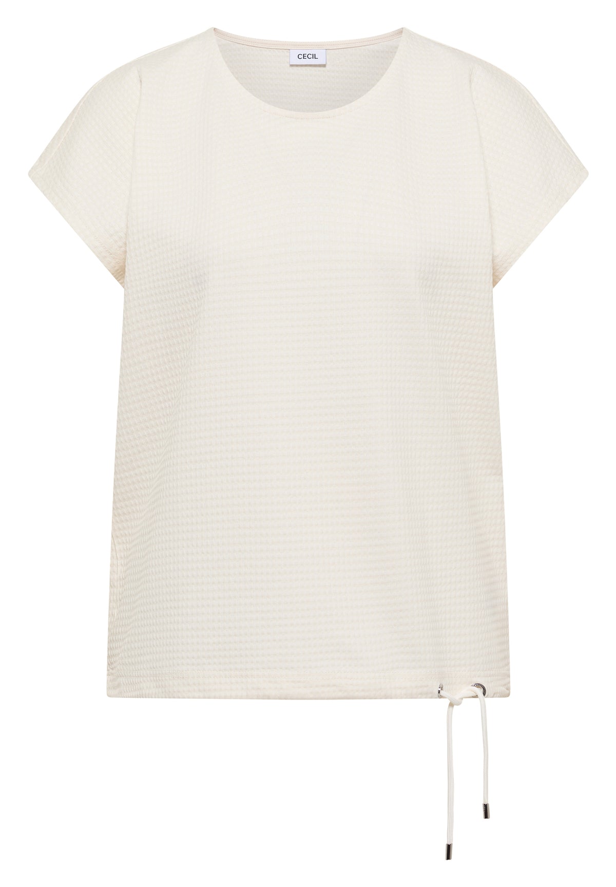Cecil Top Wafel Structuur Wit - OAK Fashion Noordwolde