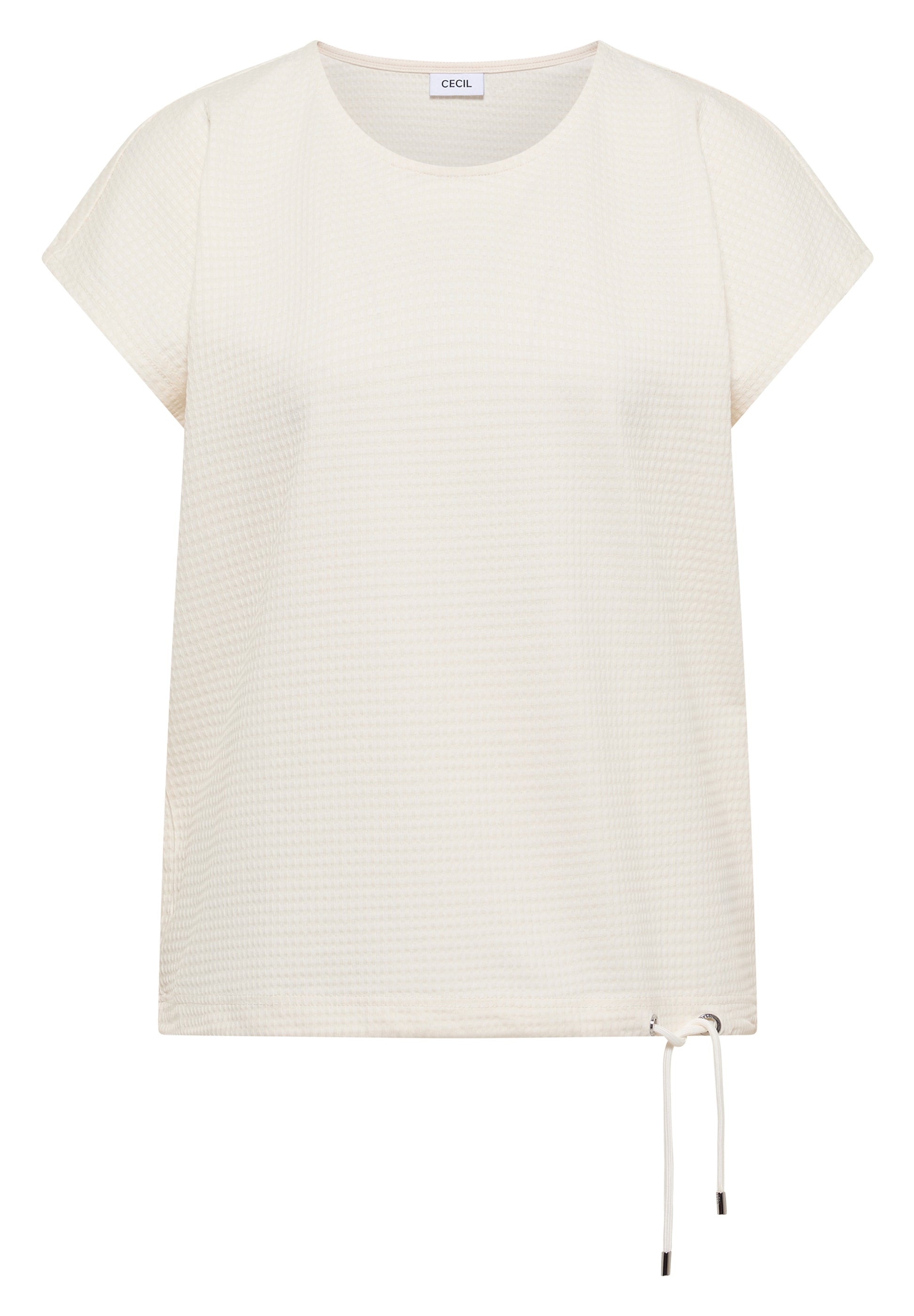 Cecil Top Wafel Structuur Wit - OAK Fashion Noordwolde