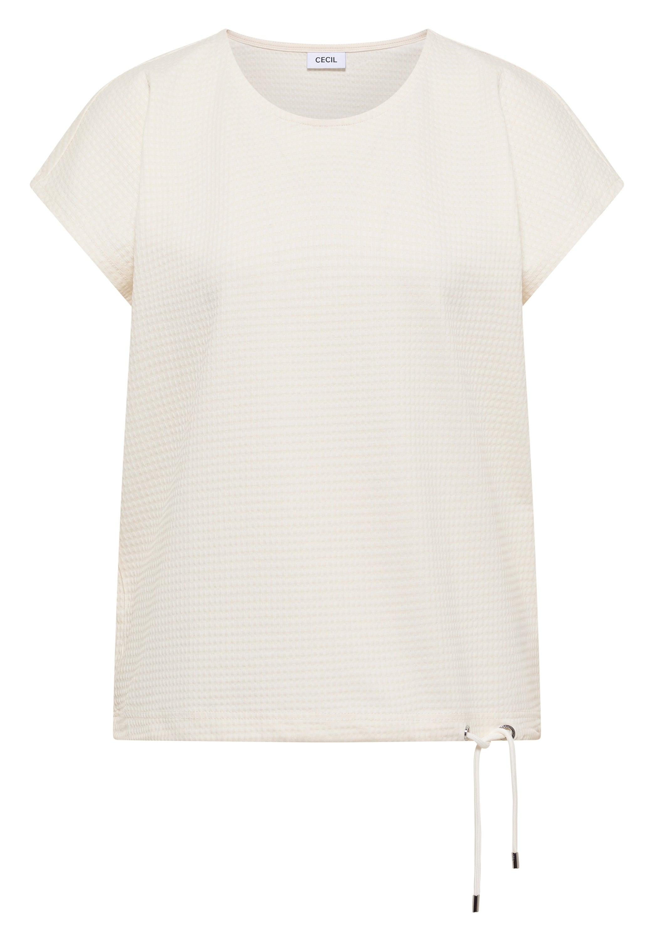 Cecil Top Wafel Structuur Wit - OAK Fashion Noordwolde