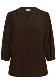 Kaffe Curve Blouse Alberte Coffee Bean - OAK Fashion Noordwolde
