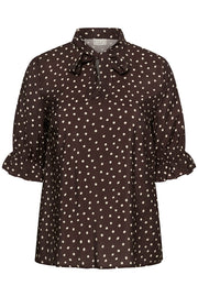 Kaffe Curve Blouse Ditte Brown - OAK Fashion Noordwolde