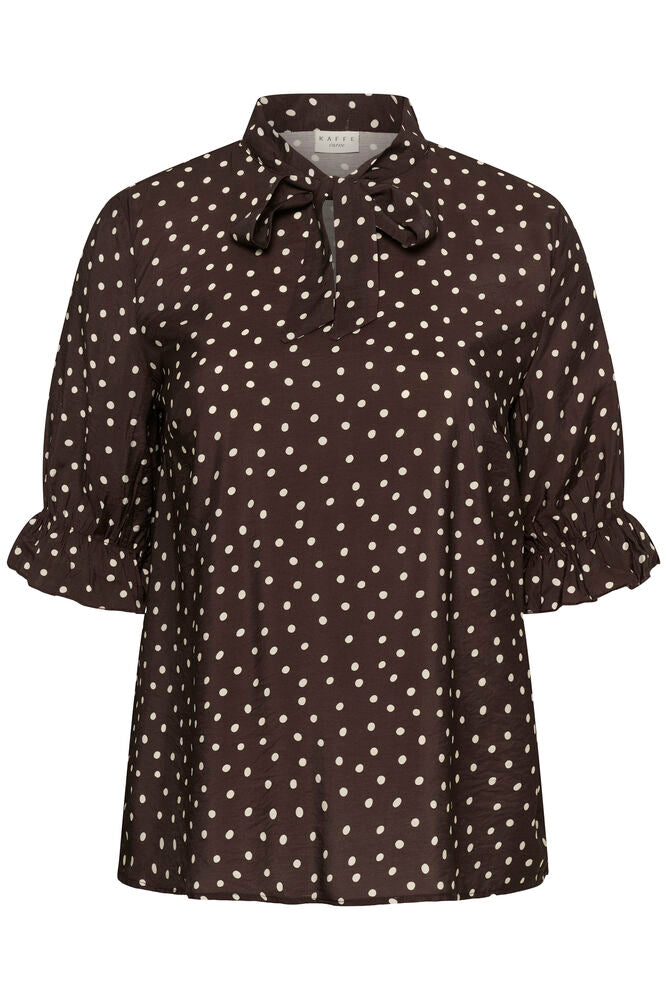 Kaffe Curve Blouse Ditte Brown - OAK Fashion Noordwolde