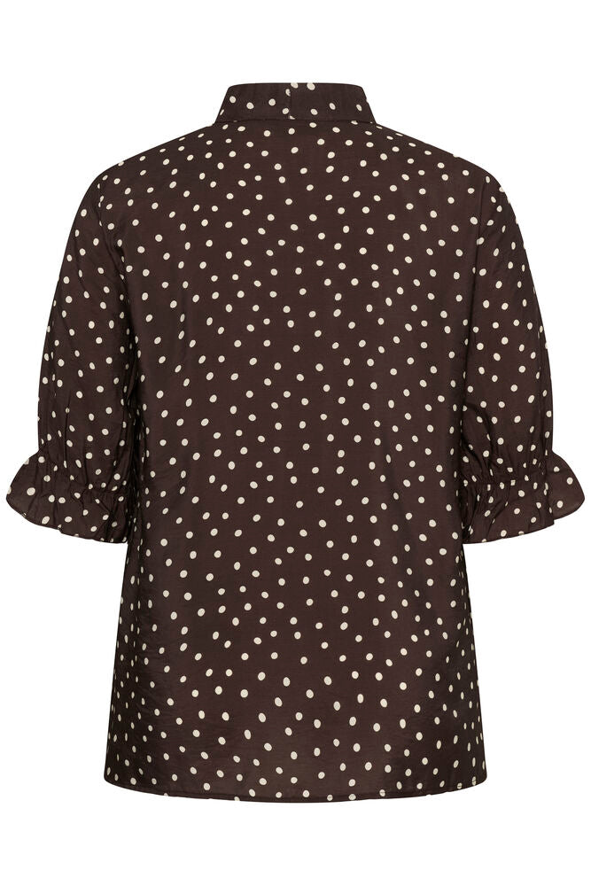Kaffe Curve Blouse Ditte Brown - OAK Fashion Noordwolde