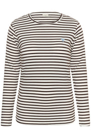 Kaffe Curve T-shirt Lia Chalk / Brown - Blue Heart - OAK Fashion Noordwolde