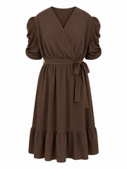 Oak Jurk Fleur Bruin - OAK Fashion Noordwolde