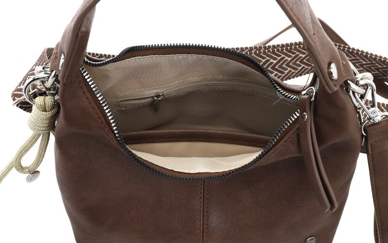 Schoudertasje Quinn Bruin - OAK Fashion Noordwolde