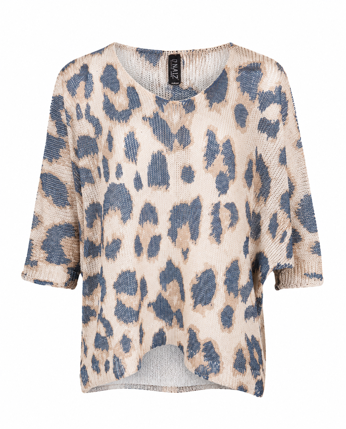 Iz Naiz Top Leaf multi blue - OAK Fashion Noordwolde