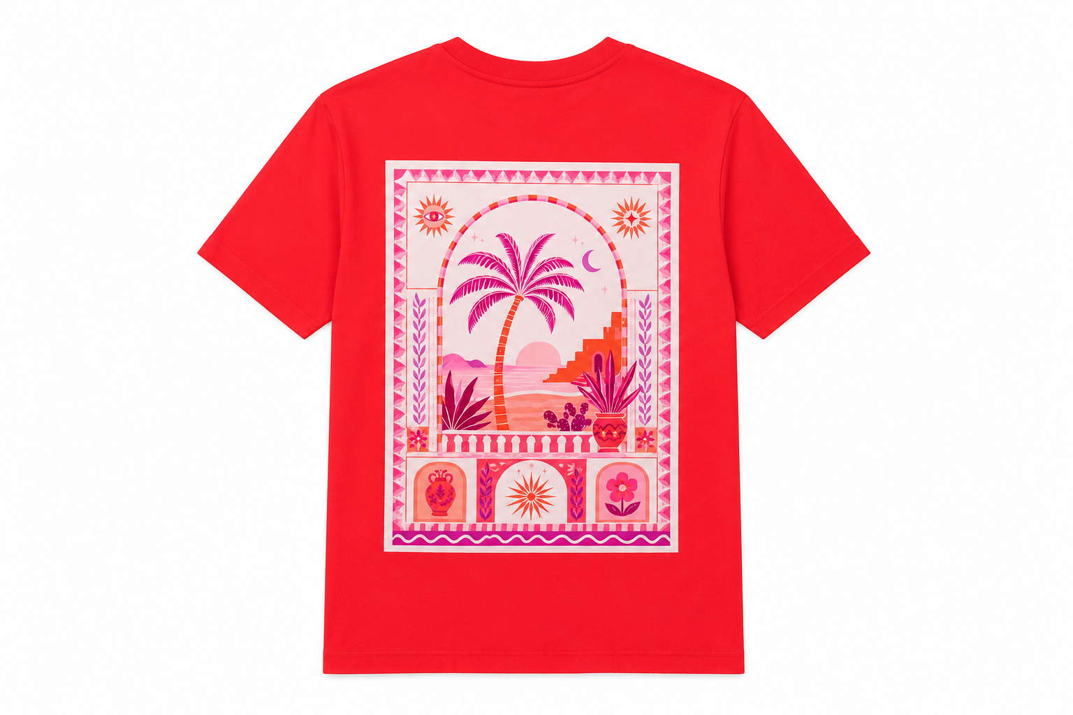 Fleek T-shirt Palms Oranje - OAK Fashion Noordwolde