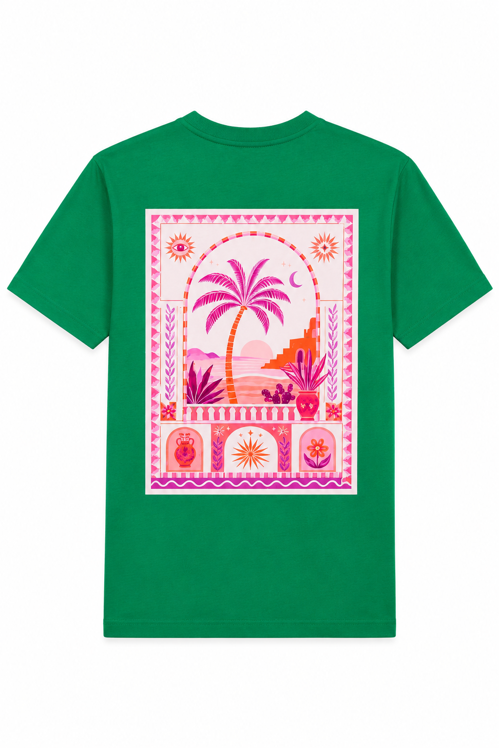 Fleek T-shirt Palms Groen - OAK Fashion Noordwolde