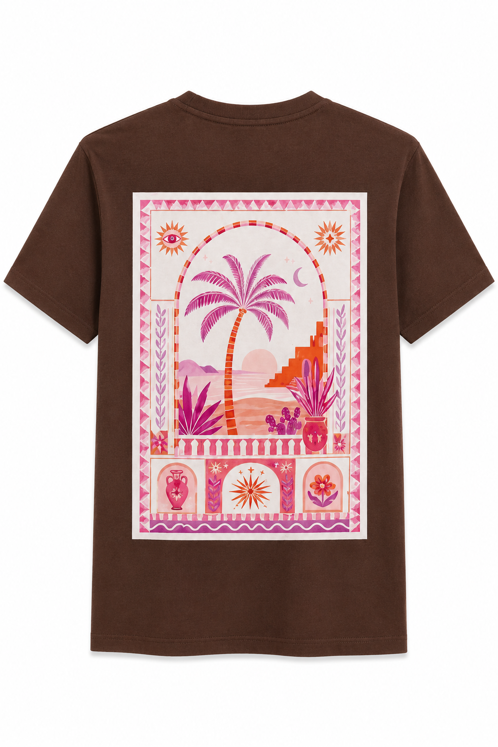 Fleek T-shirt Palms Bruin - OAK Fashion Noordwolde