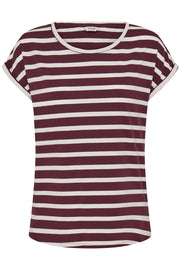 B. Young BYPAMILA ONECK TSHIRT FIG STRIPE - OAK Fashion Noordwolde