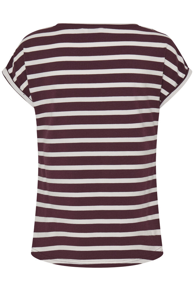 B. Young BYPAMILA ONECK TSHIRT FIG STRIPE - OAK Fashion Noordwolde