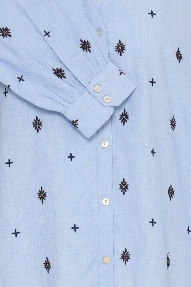 B. Young Blouse Fabienne Chambray Blue - OAK Fashion Noordwolde